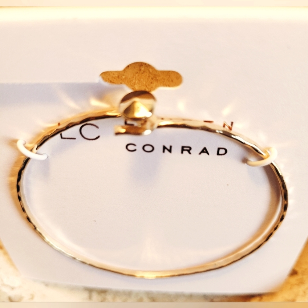 NEW-Lauren Conrad-Gold Wavy Top Hook Bracelet